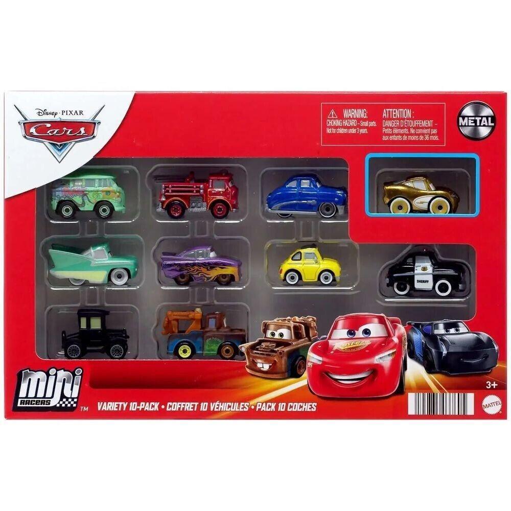 Disney Cars-Mini racers 4-Metal Material Lightning McQueen 10-Pack Ages 3+ Toy Car