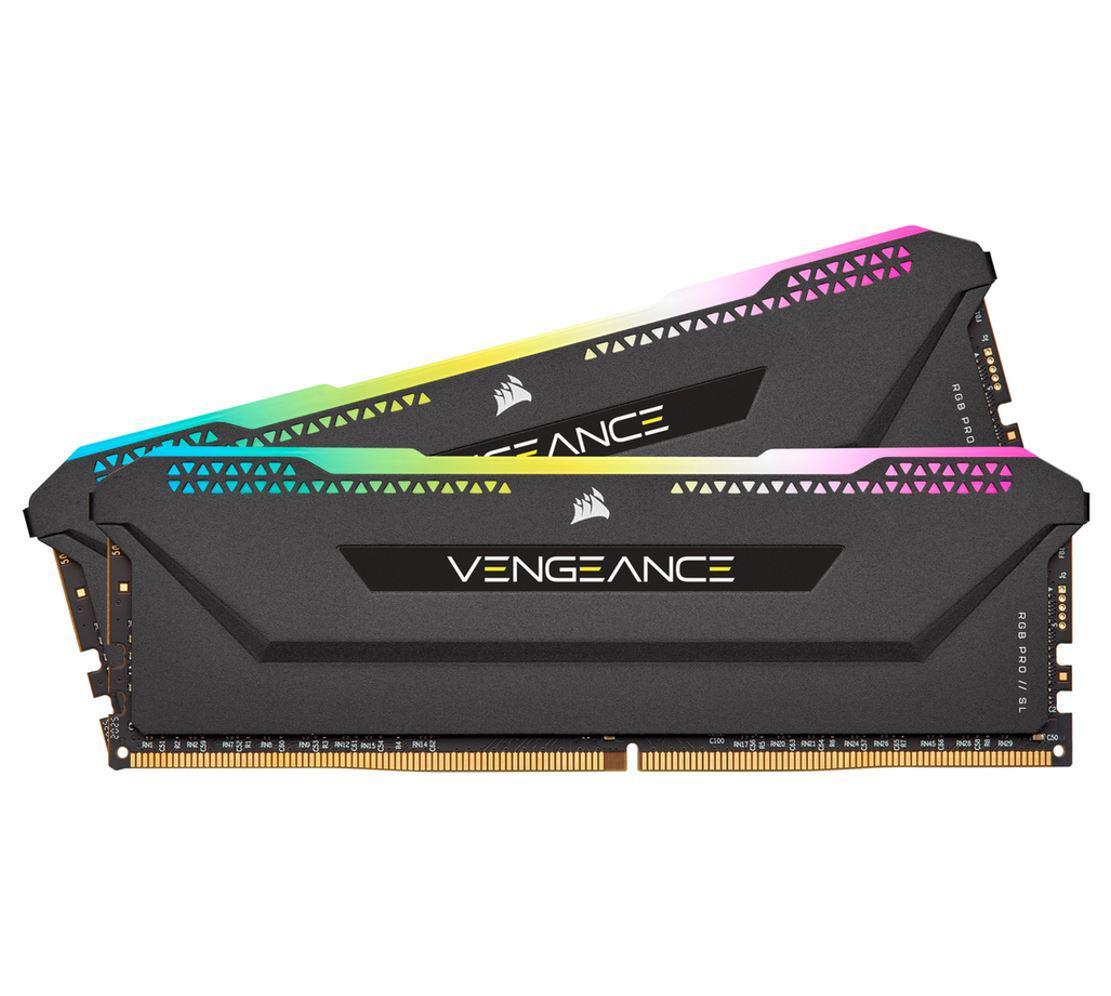 CORSAIR Vengeance RGB PRO SL 16GB 2x8GB DDR4 3200Mhz C16 Black Heatspreader for AMD Desktop Gaming Memory