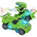 2 IN 1 Automatic Transforming Dinosaur Toy Car with LED Light and Music- Battery Operated