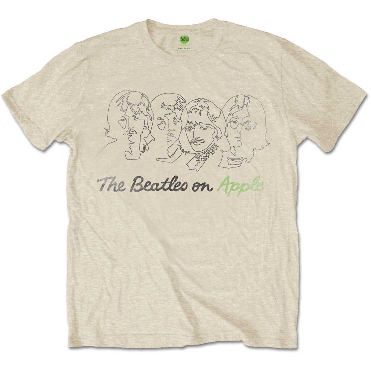 The Beatles Unisex Adult On Apple Faces T-Shirt (Sand) (XL)