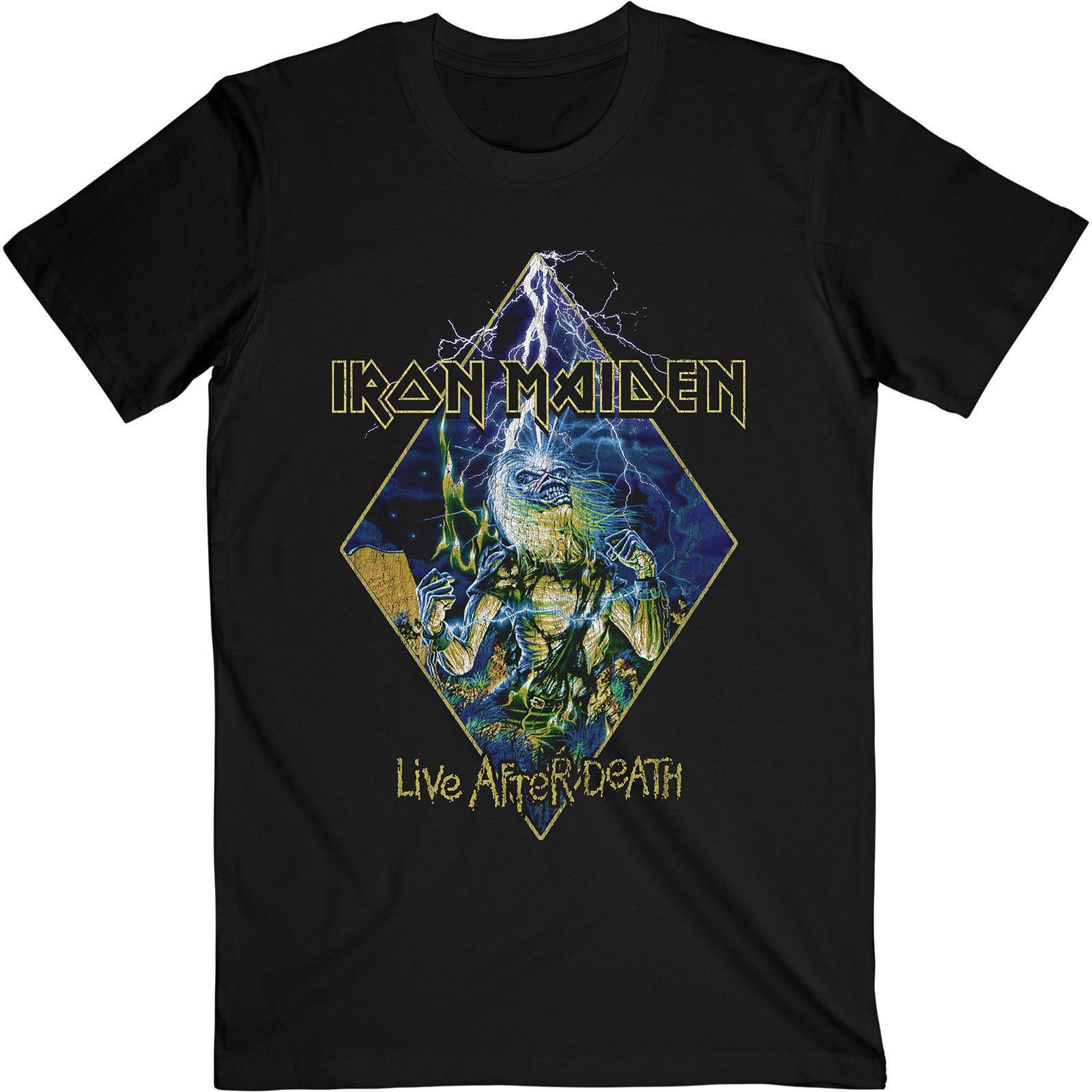 Iron Maiden Unisex Adult Live After Death Diamond T-Shirt (Black) (S)