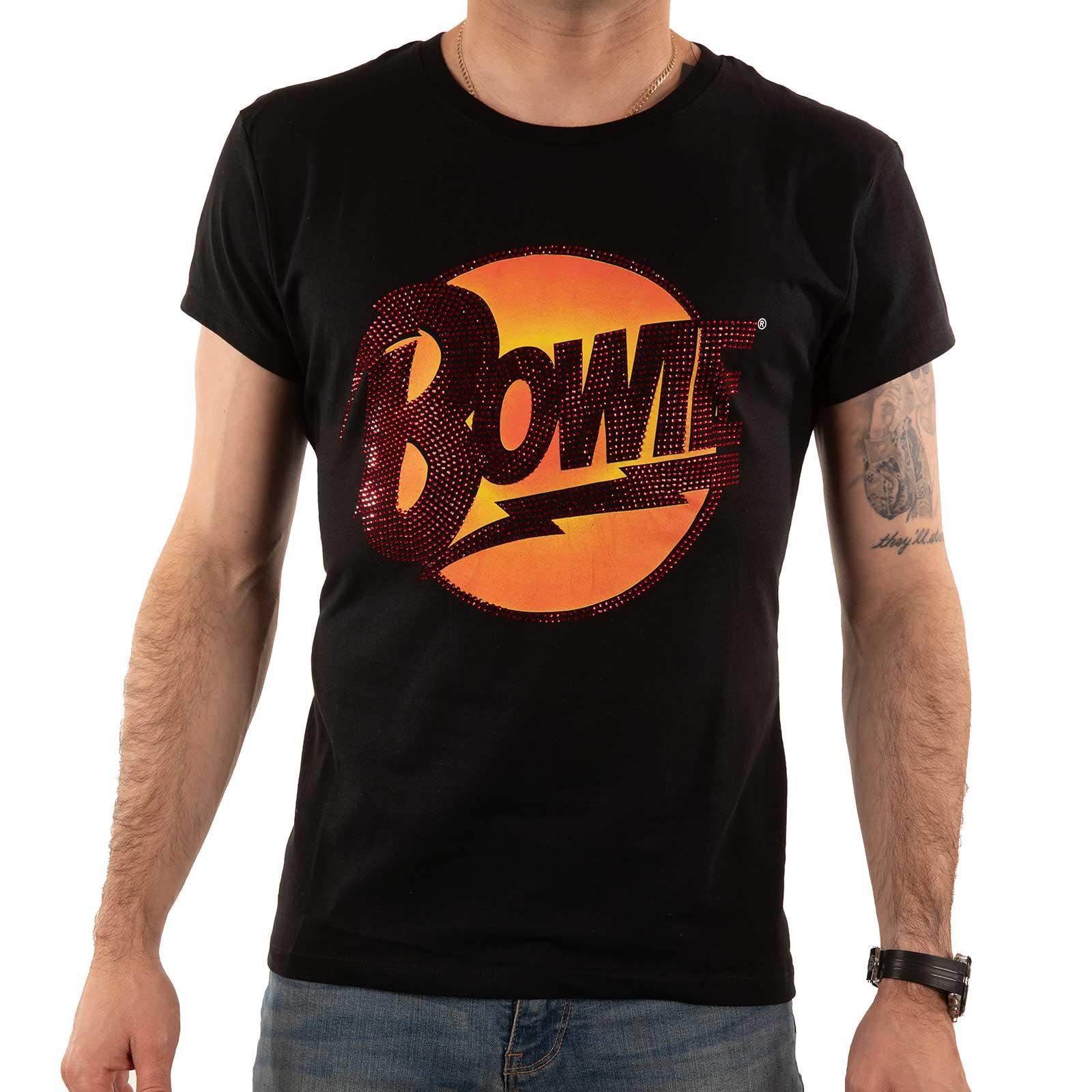 David Bowie Unisex Adult Diamond Dogs Embellished Logo T-Shirt (Black) (XXL)