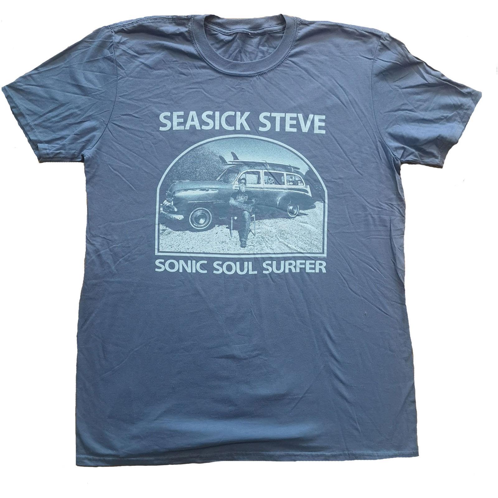 Seasick Steve Unisex Adult Sonic Soul Surfer Back Print T-Shirt (Blue) (L)