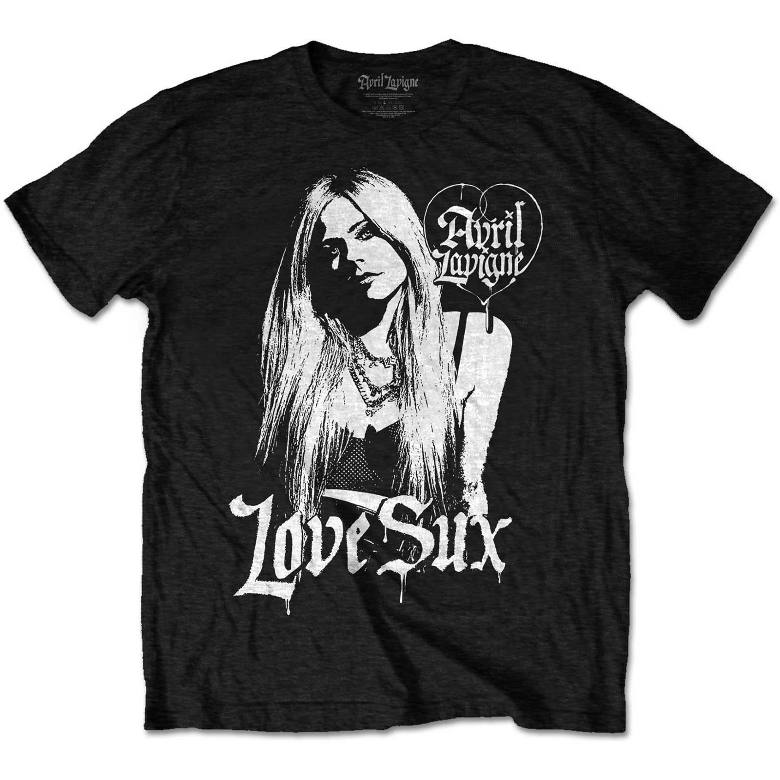 Avril Lavigne Unisex Adult Love Sux Cotton T-Shirt (Black) (S)