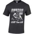 Metallica Unisex Adult Cliff Burton Retro T-Shirt (Grey) (S)