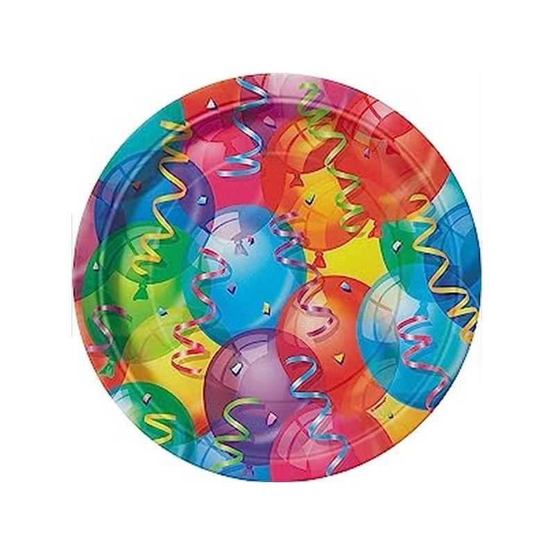 Unique Party Brilliant Balloons Party Plates (Pack of 8) (Multicoloured) (One Size)