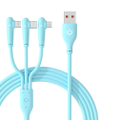USB-A to iP/Type-C/Micro USB Cable Fast Charging Data Transmission Tinned Copper Core Line 1.2M/1.8M Long for iPhone 12 13 14 14 Pro 14Pro Max for Samsung Galaxy S23 for Redmi K60 for Oppo Reno9 for Huawei Mate50 - Blue 1.8M