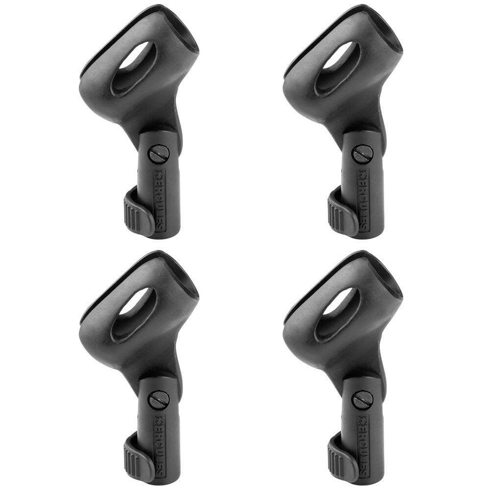 4PK Hercules Mic Holder Clip Adaptor Mount for 25mm-30mm Microphone Stand Black