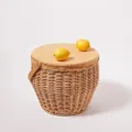 SUNNYLiFE Round Picnic Cooler Basket Natural