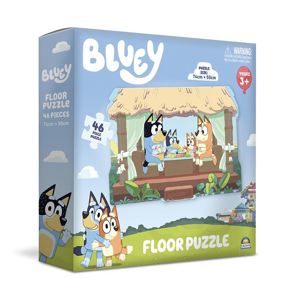 46pc Crown Bluey Large Piece Kids/Children's Floor Jigsaw Puzzle Set 3yrs+