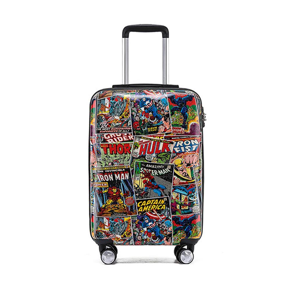 Marvel Comic Cover Pattern Retro Pc 19in Cabin Trolley Luggage Travel Suitcase