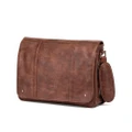 Tosca Vegan Leather 13in Laptop Pouch Messenger/Student Bag/Pouch - Brown