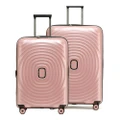 2pc Tosca Eclipse 25in/29in Checked Trolley Travel Suitcase Md/Lg - Rose Gold