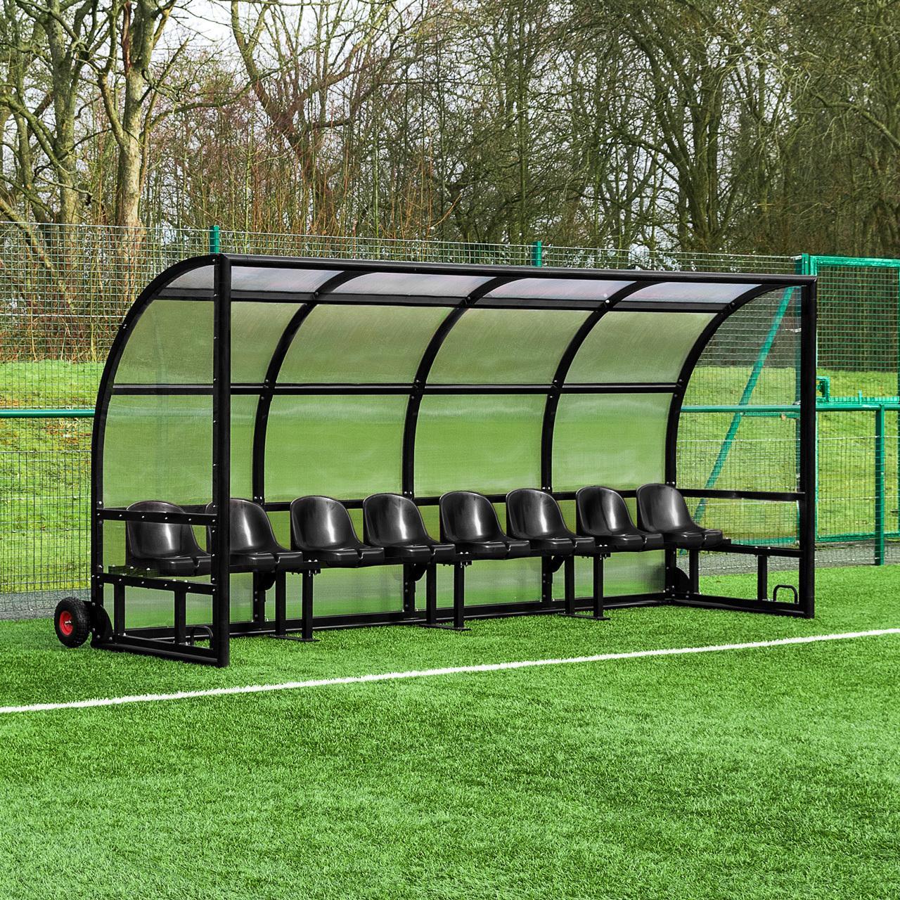FORZA ALU60 TEAM SHELTERS [2 - 12 SEATS] [Colour: Black] [Shelter Length & Seats:: 6m Shelter | 12 Seats] [Wheel Options:: With Wheels]