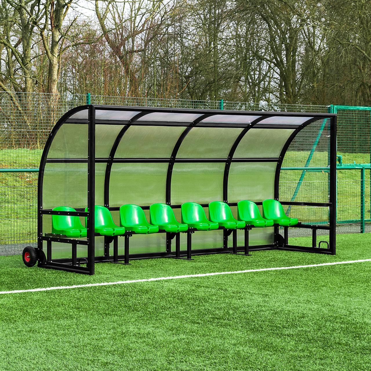 FORZA ALU60 TEAM SHELTERS [2 - 12 SEATS] [Colour: Green] [Shelter Length & Seats:: 6m Shelter | 12 Seats] [Wheel Options:: With Wheels]