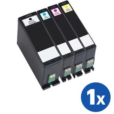 4 Pack Dell V525W (Series 33/34) Extra High Yield Generic Ink Combo [1BK,1C,1M,1Y]