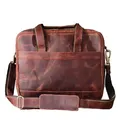 Leather Briefcase 15 Inch Laptop Office Messenger Bag