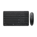 RAPOO Wireless Optical Mouse & Keyboard Black - 2.4G Connection, 10M Range, Spill-Resistant, Retro Style Round Key Cap, 1000DPI - Black