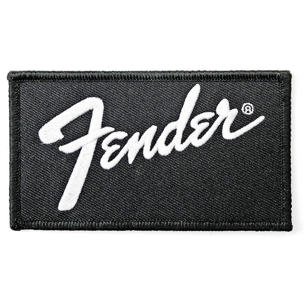 Fender Logo Standard Iron On Patch (Black/White) (One Size)
