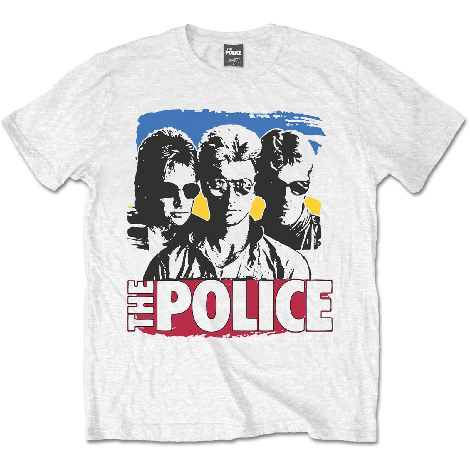 The Police Unisex Adult Band Cotton T-Shirt (White) (L)