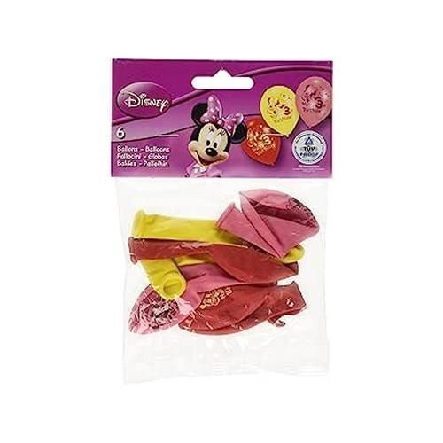 Disney Latex 3rd Birthday Balloons (Pack of 6) (Yellow/Pink/Red) (One Size)