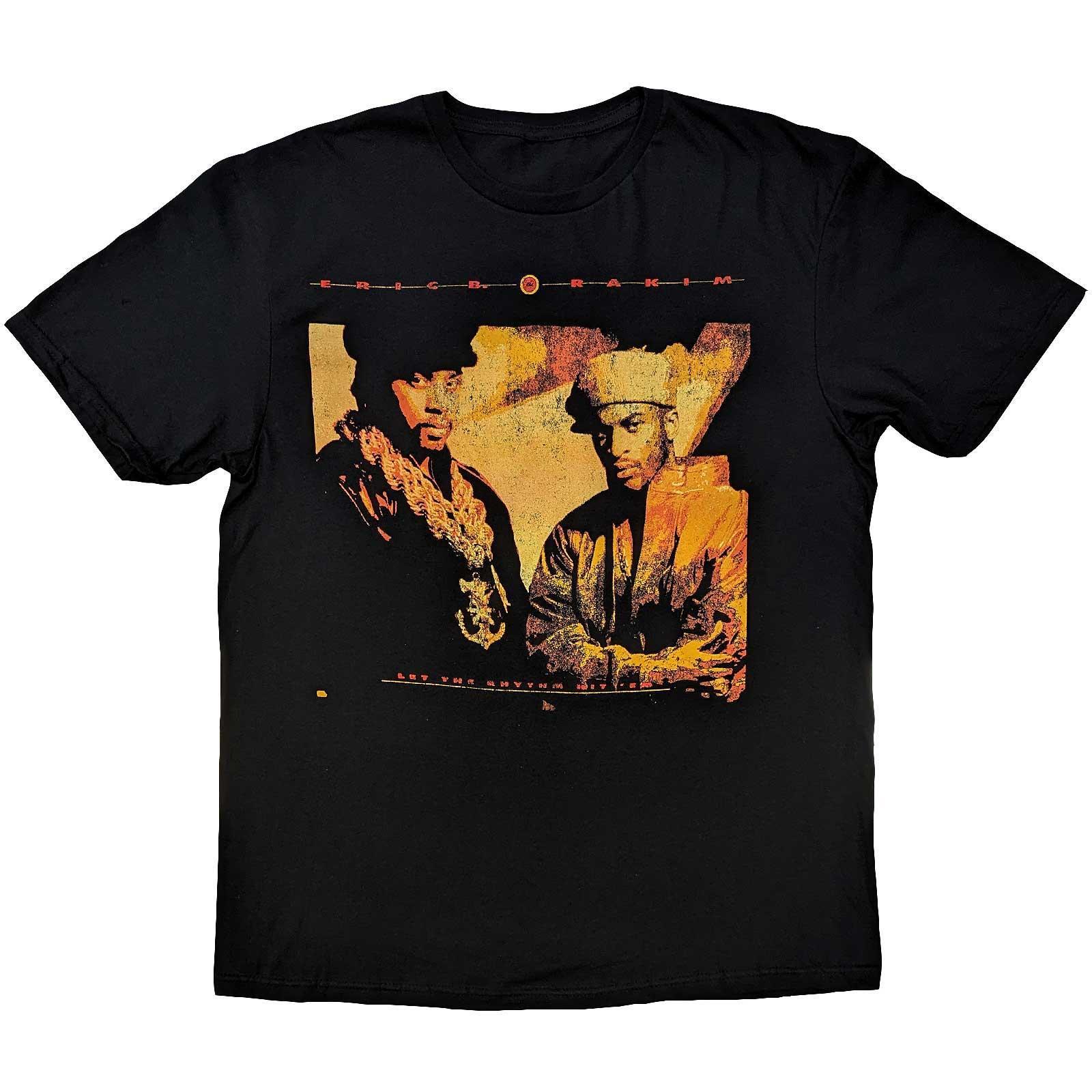 Eric B. & Rakim Unisex Adult Let The Rhythm Begin Back Print Cotton T-Shirt (Black) (L)