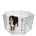 4Paws 8 Panel Playpen Puppy Exercise Fence Cage Enclosure Pets Black All Sizes - 24"