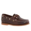 Timberland Womens Classic Amherst 2 Eye Boat Shoes Leather Loafers Flat - Brown - US 8