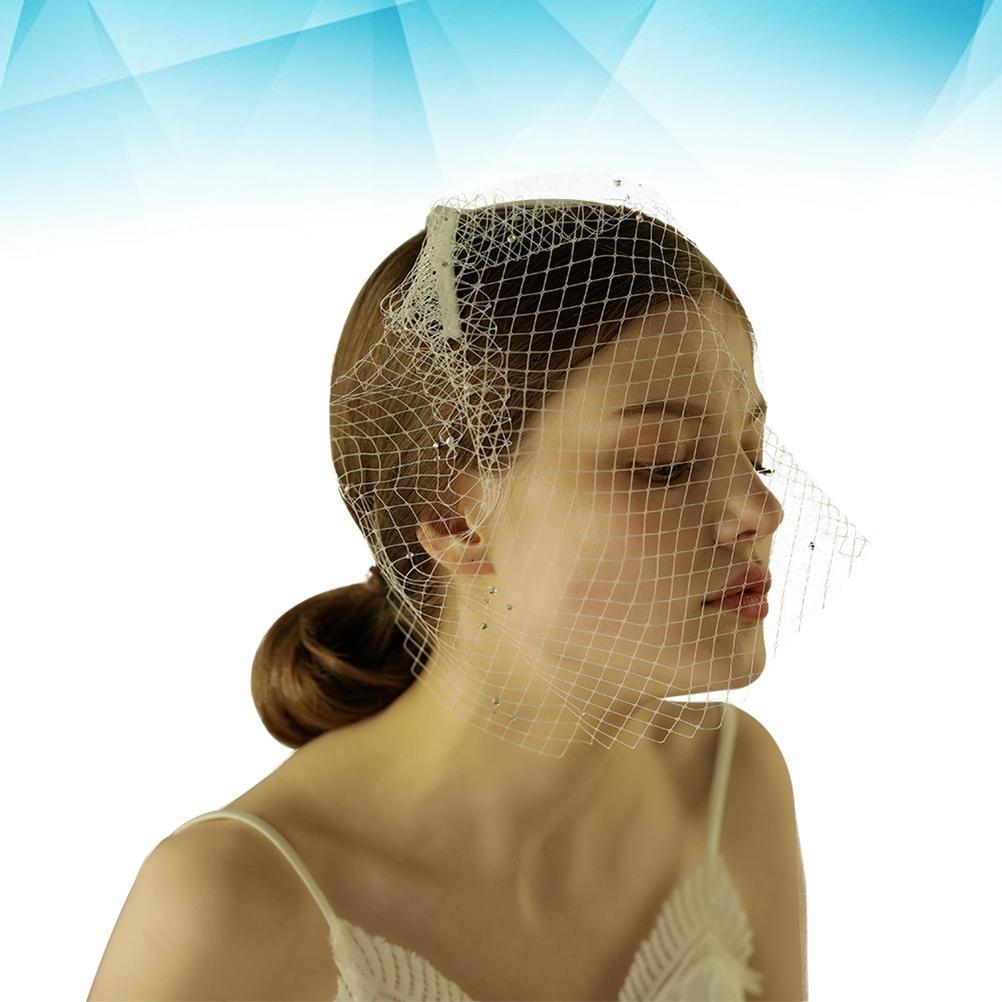 Wedding Mesh Fascinator Bridal Headpiece Pearl Tiara Headgear Bride