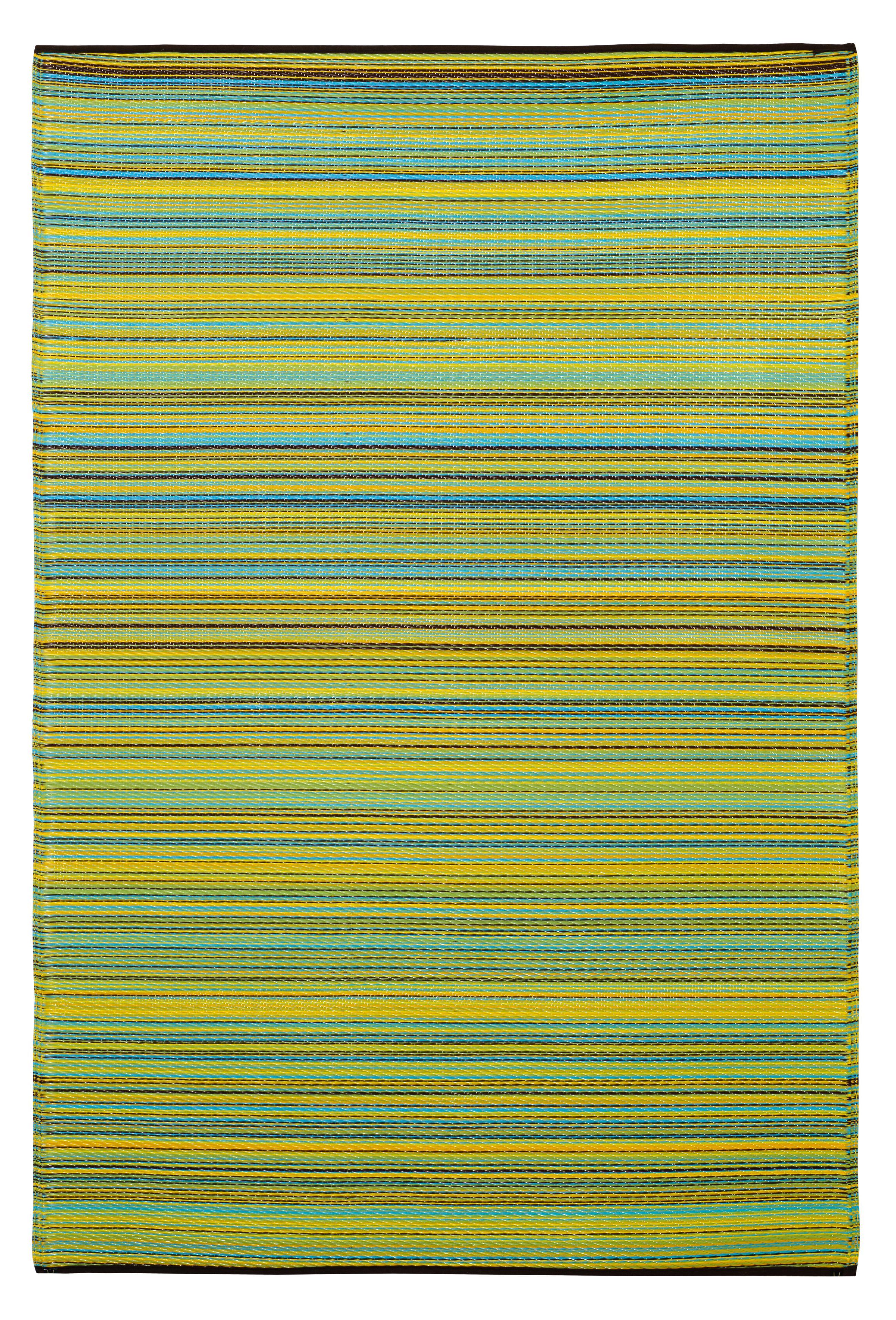 180x270 cm Cancun Lemon and Apple Green Recycled Plastic Outdoor Rug