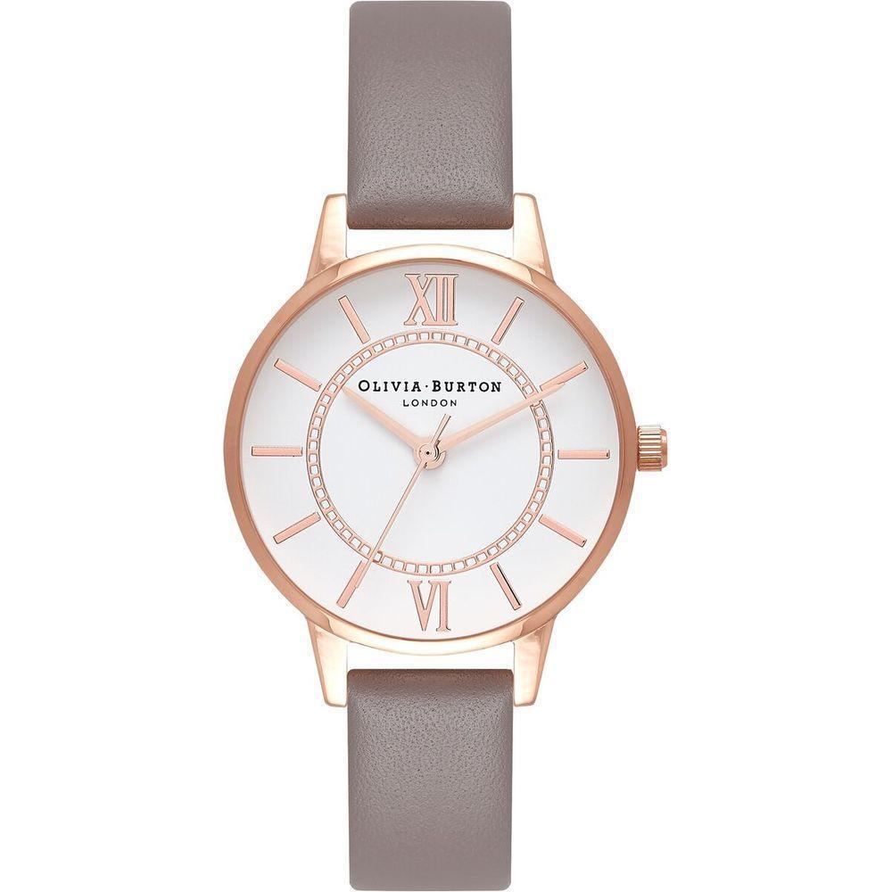 Olivia Burton OB16WD63 Ladies' Quartz Wristwatch - Pink Case with Grey Strap (30mm)
