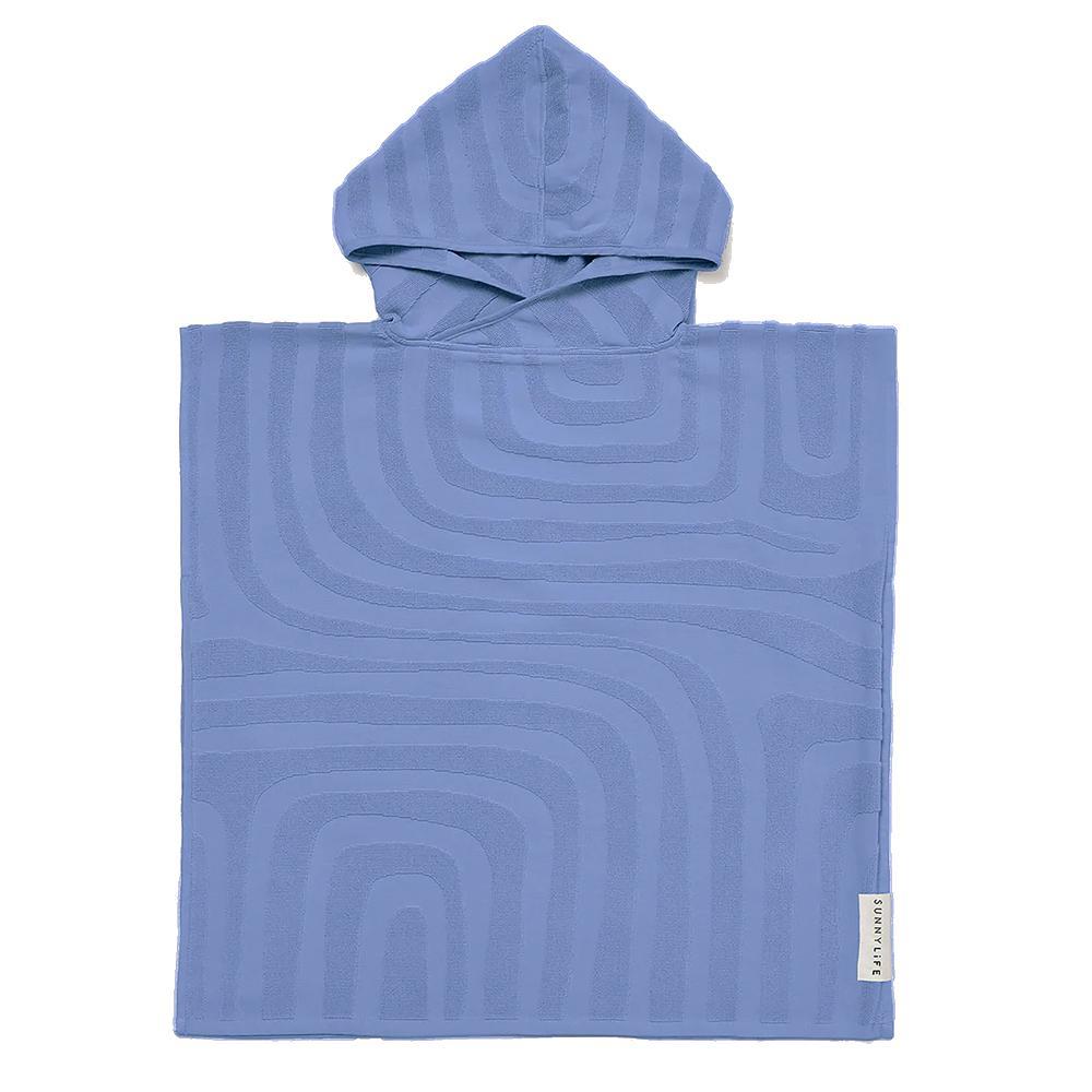 Sunnylife Surf Blue 100% Cotton Terry Beach/Swim Hooded Towel 70x70cm 6-9yrs