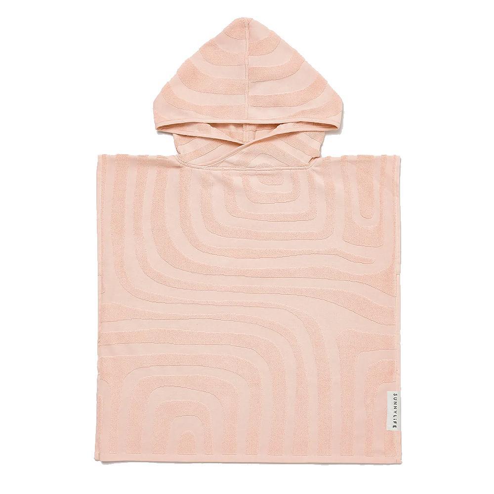 Sunnylife Surf Ice Pink 100% Cotton Terry Beach/Swim Hooded Towel 70x70cm 6-9yrs