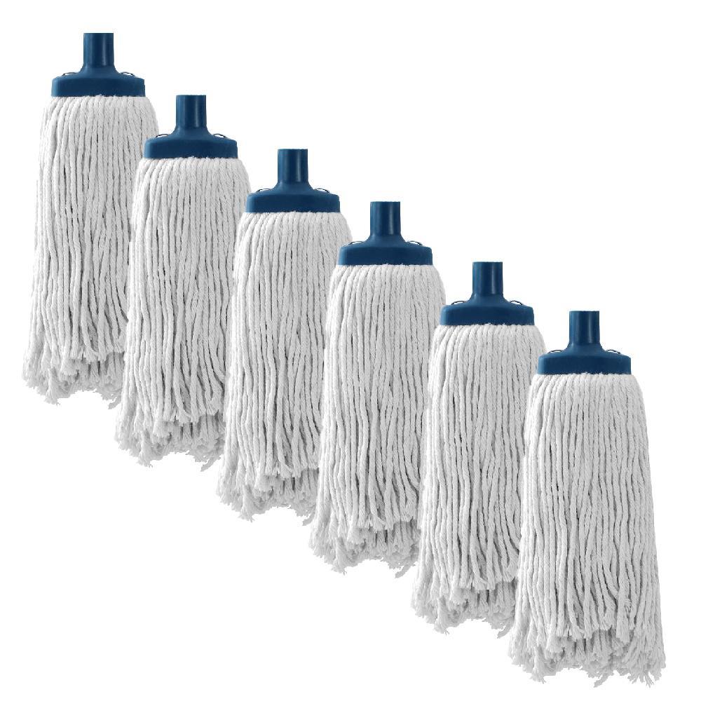 6x Boxsweden Easy Clean 400g Cotton Mop Head Refill Hard Surface Cleaner White