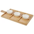 Davis & Waddell Serving Board with 3 Bowls 55x28x25cm Tea Food Breakfast Server Platter Natural
