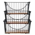 Davis & Waddell 3pcs Set Storage Baskets Black 28.6x13.5x14cm/29.8x14.7x14cm/31x15.96x14cm