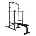 Power Cage - Power Rack - Squat Rack - Weights Bench Press + Flat Weight Bench