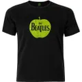 The Beatles Unisex Adult Apple Logo T-Shirt (Black) (S)