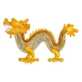 Alloy Craft Figurine Dragon Shaped Zodiac Decoration Sculpture Rhinestone Statues Adornment