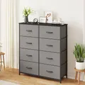 Advwin Chest of Drawers 8 Drawer Tallboy Dresser Clothes Toys TV Stand Unit Storage Cabinet Tower Gray