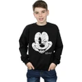 Disney Boys Mickey Mouse Face Cotton Sweatshirt (Black) (7-8 Years)