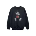 Disney Boys Walking Mickey Mouse Cotton Sweatshirt (Black) (5-6 Years)