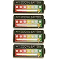 Creative Social Battery Energy Enamel Pins Mood Jewelry Brooches - Black