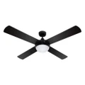 【Sale】52'' Ceiling Fan w/Light w/Remote Timer - Black