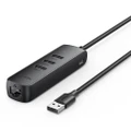 【Sale】20984 USB 2.0 to 3 x USB2.0 with RJ45 (100Mbps) Ethernet Adapter (Black)