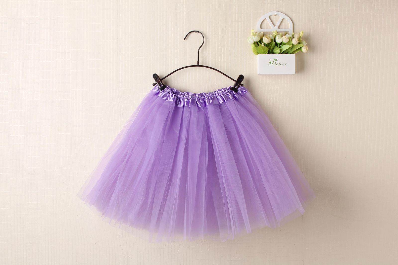 New Adults Tulle Tutu Skirt Dressup Party Costume Ballet Womens Girls Dance Wear - Light Purple (Size: Kids)