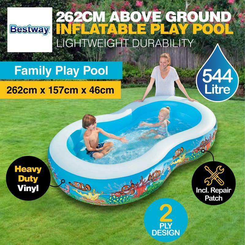 Bestway Swimming Pool Above Ground Inflatable Ocean Print Family Fun
