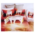 Just Home White Sunset Red Quilt Cover Set Queen