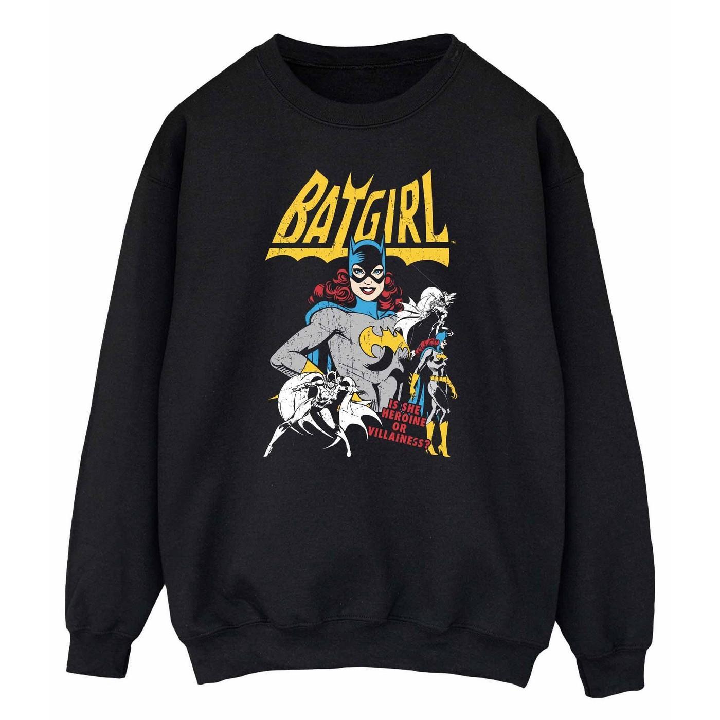 DC Comics Womens/Ladies Heroine Or Villainess Batgirl Sweatshirt (Black) (L)