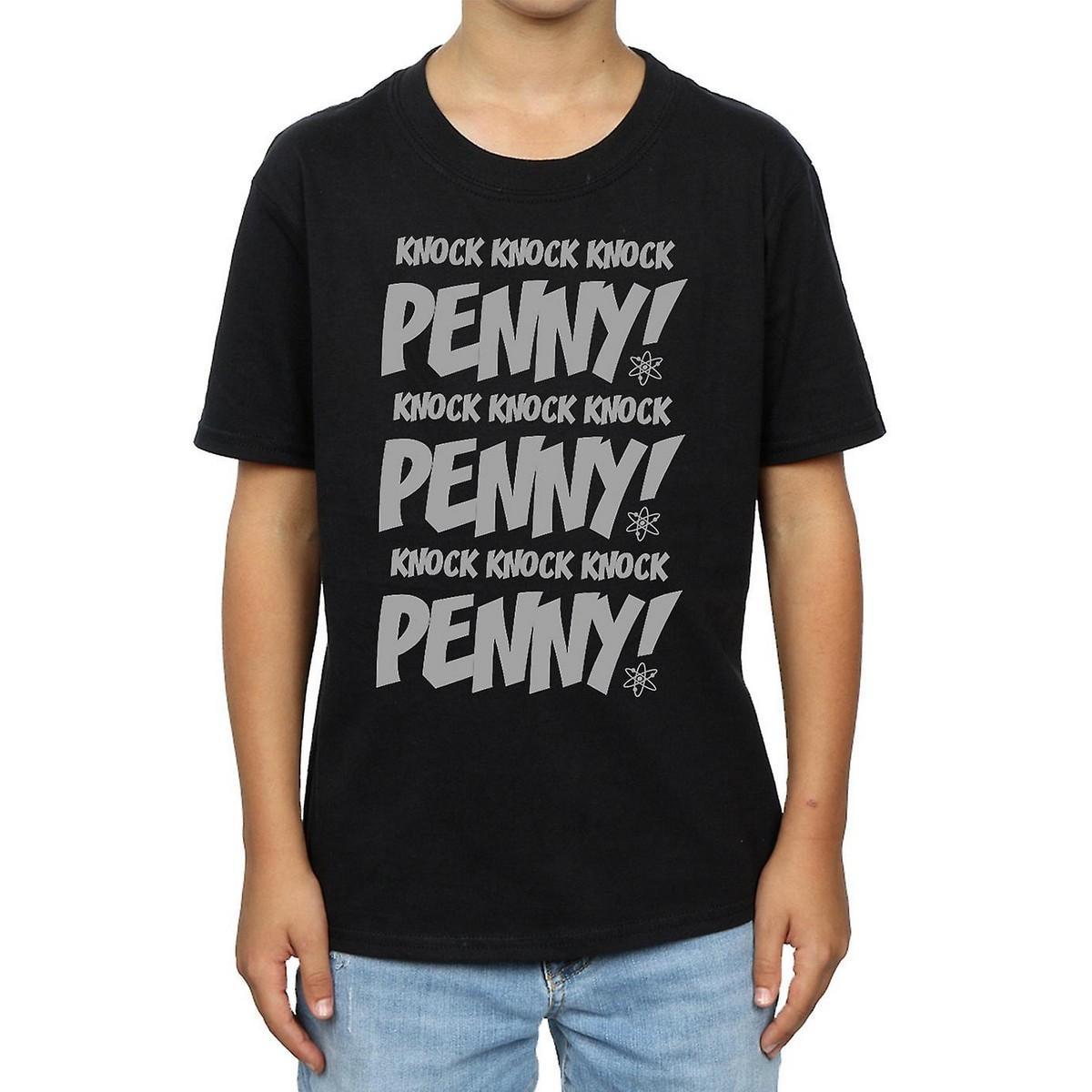 The Big Bang Theory Boys Knock Knock Penny Cotton T-Shirt (Black) (12-13 Years)